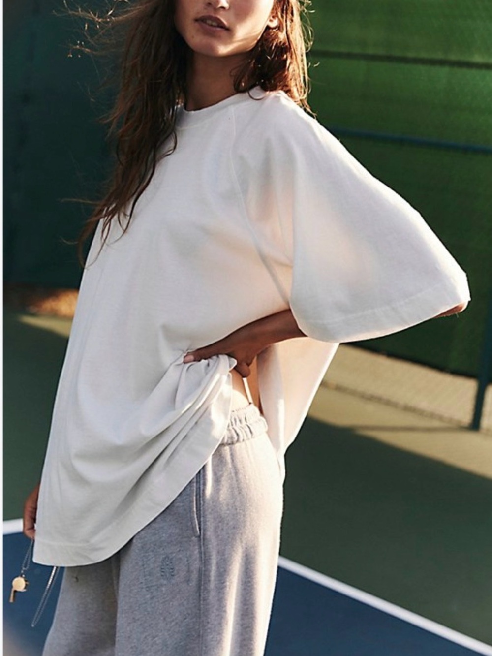 FP Movement by Free People Icon Tee Oversized Short Sleeve in Cream/Ivory (Tofu)